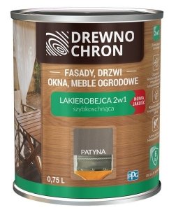 Drewnochron 2w1 Lakierobejca PATYNA szary 0,75L drewna do