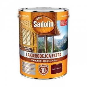 Sadolin Extra lakierobejca 10L MAHOŃ CIEMNY 30 PÓŁMAT do drewna fasad domków okien drzwi