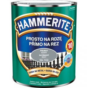 Hammerite Na Rdzę 0,7L SZARY RAL7042 PÓŁMAT hamerite farba szybkoschnąca antykorozyjna gruntoemalia