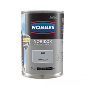 Nobikor 1L POPIELATY unikor podkład minia farba antykorozyjna Nobiles emalia