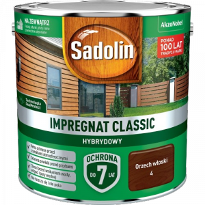 Sadolin Classic impregnat 2,5L ORZECH WŁOSKI 4 do drewna clasic Hybrydowy płotów altanek fasad