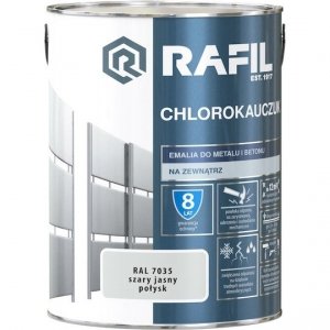 Rafil Chlorokauczuk 5L Szary Jasny RAL7035 farba emalia chlorokauczukowa