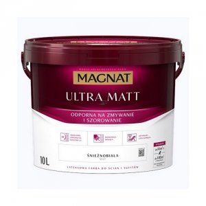 MAGNAT Ultra Matt 10L Farba Biała Lateksowa do ścian i sufitów odporna na UV - TYLKO ODBIÓR OSOBISTY LUB WYSYŁKA NA PALECIE
