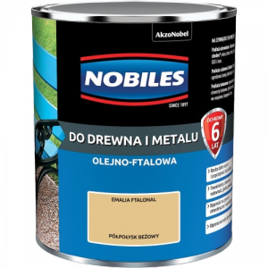 Nobiles olejna 0,7L BEŻ-OWY Ftalonal farba olejno-ftalowa drewna metalu betonu emalia
