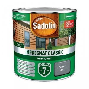 Sadolin Classic impregnat 2,5L CIEMNY SZARY do drewna clasic Hybrydowy płotów altanek fasad