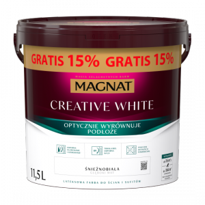 MAGNAT Creative White 10L  + 1,5L = 11,5L Farba Biała Antyrefleksyjna Matowa do ścian i sufitów - TYLKO ODBIÓR OSOBISTY LUB WYSYŁKA NA PALECIE