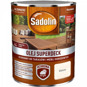 Sadolin Superdeck olej 0,75L BIELONY do drewna tarasów mebli ogrodowych mat