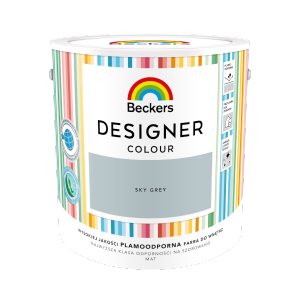 Beckers 2,5L SKY GREY Designer Colour farba lateksowa mat-owa do ścian sufitów