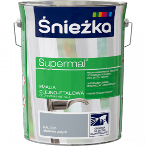 Śnieżka Olejna STALOWY RAL7001 szara 5L Supermal farba olejno-ftalowa drewna metalu emalia  połysk