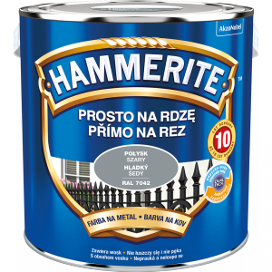 Hammerite Na Rdzę 2,5L SZARY RAL7042 POŁYSK hamerite farba szybkoschnąca antykorozyjna gruntoemalia