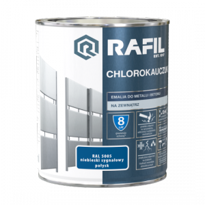 Rafil Chlorokauczuk 0,75L Niebieski Sygnałowy RAL5005 niebieska farba metalu betonu emalia chlorokauczukowa