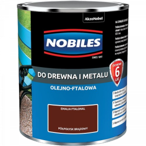 Nobiles olejna 0,7L BRĄZ-OWY brązowa Ftalonal farba olejno-ftalowa drewna metalu betonu emalia