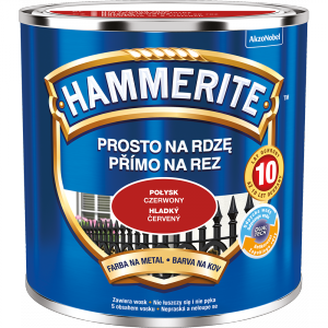 Hammerite Na Rdzę 0,25L CZERWONY POŁYSK hamerite farba szybkoschnąca antykorozyjna gruntoemalia