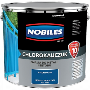 Chlorokauczuk 10L RAL5005 NIEBIESKI SYGNAŁOWY Nobiles farba metalu betonu emalia stali żeliwa