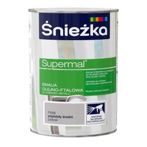 Śnieżka Emalia Olejna POPIELATY ŚREDNI F598 0,8L farba ftalowa Supermal