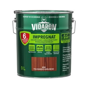 Vidaron Impregnat 9L V08 Palisander Królewski do drewna powłokotwórczy ochronny ogrodzeń altan elewacji ochronny
