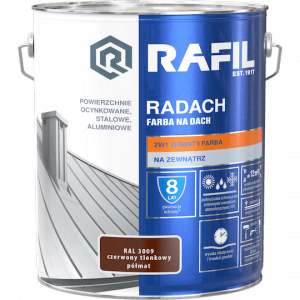Radach 10L Czerwony Tlenkowy RAL3009 PÓŁMAT farba na dach Rafil ocynk stal aluminium 