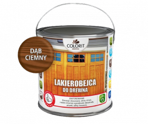 Colorit Lakierobejca Do Drewna 2,5L DĄB CIEMNY szybkoschnąca satynowa farba wodna boazerii elewacji okien drzwi