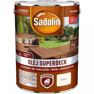 Sadolin Superdeck olej 5L BIELONY do drewna tarasów mebli ogrodowych mat