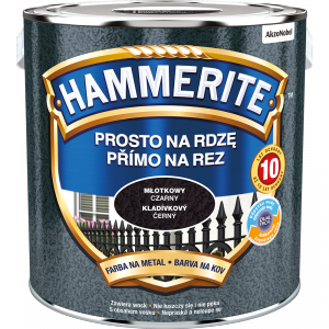 Hammerite Na Rdzę 2,5L CZARNY MŁOTKOWY hamerite farba szybkoschnąca antykorozyjna gruntoemalia czarna