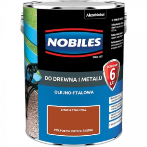 Nobiles olejna 5L ORZECH ŚREDNI Ftalonal farba olejno-ftalowa drewna metalu betonu emalia