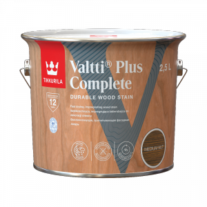 Tikkurila Lakierobejca 2,5L MEDIUM NUT orzech średni Valtti Plus Complete szybkoschnąca impregnująca