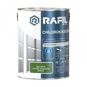 Rafil Chlorokauczuk 10L Zielony Trawiasty RAL6010 zielona farba metalu betonu emalia chlorokauczukowa