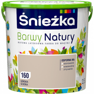 Śnieżka Barwy Natury 2,5L Górska Ścieżka 160 mat farba do wnętrz ścian sufitów emulsja