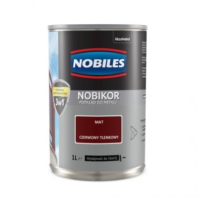 Nobikor 1L CZERWONY TLENKOWY unikor podkład minia farba antykorozyjna Nobiles emalia