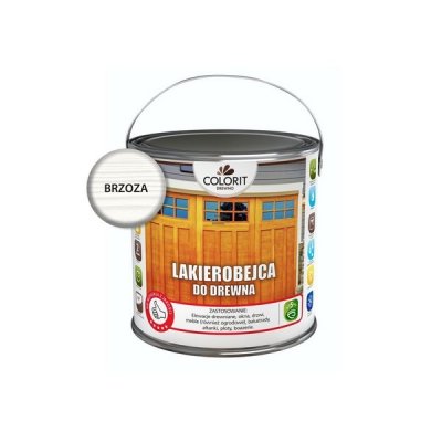 Colorit Lakierobejca Do Drewna 2,5L BRZOZA BIAŁA szybkoschnąca satynowa farba wodna boazerii elewacji okien drzwi