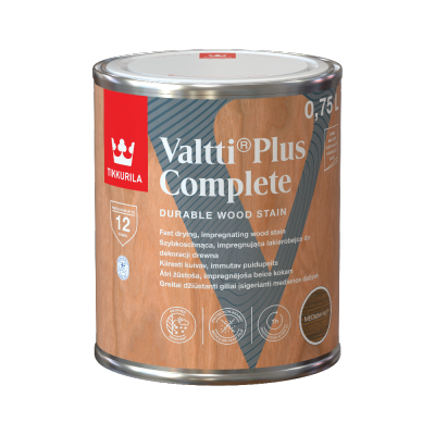 Tikkurila Lakierobejca 0,75L MEDIUM NUT orzech średni Valtti Plus Complete szybkoschnąca impregnująca