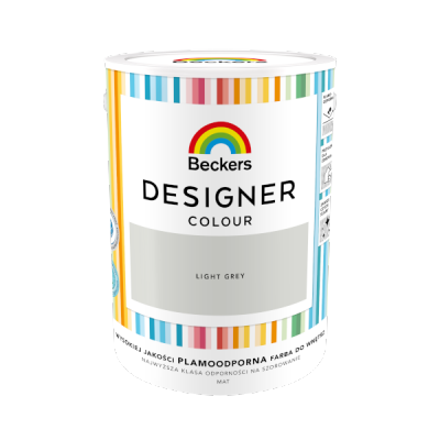 Beckers 5L LIGHT GREY Designer Colour farba lateksowa mat-owa do ścian sufitów