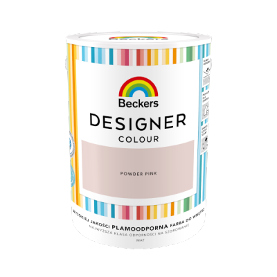 Beckers 5L POWDER PINK Designer Colour farba lateksowa mat-owa do ścian sufitów