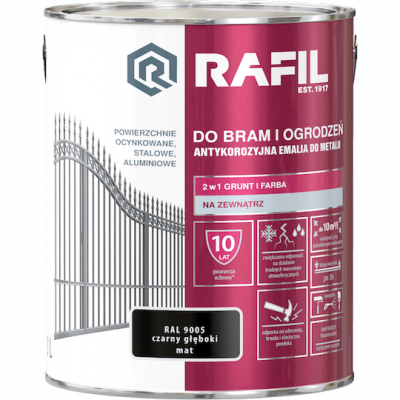 Rafil 3L Bram Ogrodzeń Czarny RAL9005 MAT farba ocynk stal aluminium bramy ogrodzenia do Głęboki