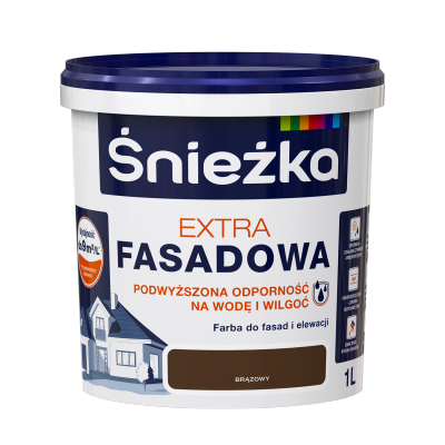 Śnieżka Farba Fasadowa 1L BRĄZ-OWY elewacyjna zewnętrzna Do Fasad i Elewacji Akrylowa extra fasada 