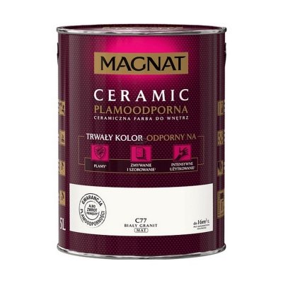 MAGNAT Ceramic 5L C77 Biały Granit ceramik ceramiczna farba do wnętrz plamoodporna