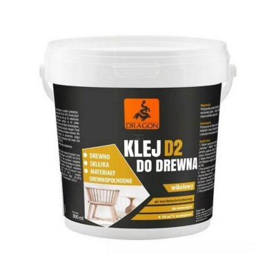 Klej Wikol Drewna D2 Papier Płyt Sklejek 800ml BEZBARWNY Stolarski 0,8L Dragon