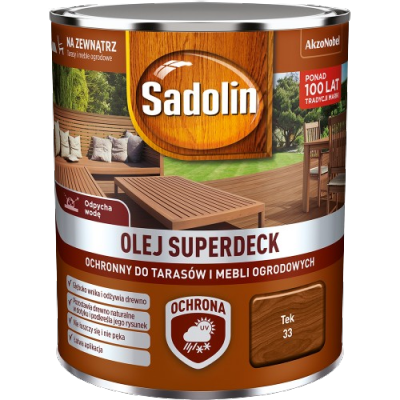 Sadolin Superdeck olej 0,75L TEK TIK 33 do drewna tarasów mebli ogrodowych mat