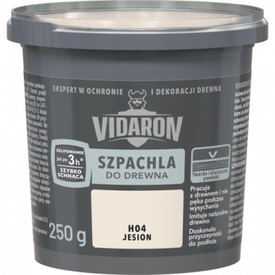 Vidaron Szpachla do Drewna 0,25kg JESION H04 szpachlówka akrylowa gotowa zawiera terpentynę