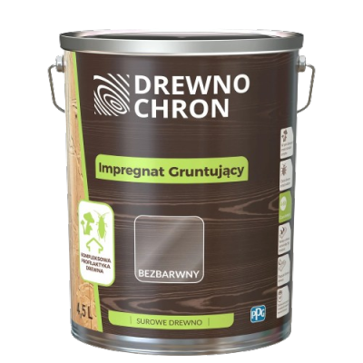 Drewnochron Bezbarwny Grunt WODNY 4,5L impregnat do drewna podkład gruntujący eco