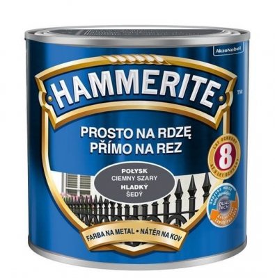 Hammerite Na Rdzę 0,25L CIEMNY SZARY RAL7012 POŁYSK hamerite farba