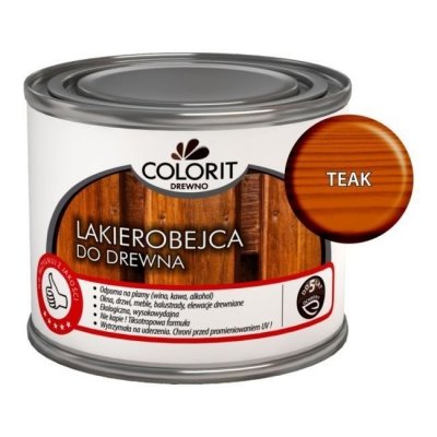Colorit Lakierobejca Drewna 375ml TEAK TIK TEK szybkoschnąca satynowa farba do
