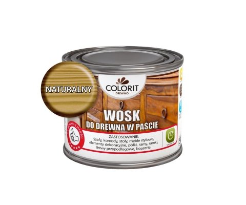 Colorit Wosk Drewna Pasta 0,5L NATURALNY BEZBARWNY 500ml do