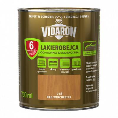 Vidaron Lakierobejca 0,75L L18 Dąb Winchester do drewna ochronno-dekoracyjna połysk