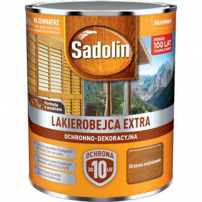 Sadolin Extra lakierobejca 0,75L DRZEWO WIŚNIOWE 88 PÓŁMAT do drewna fasad domków okien drzwi