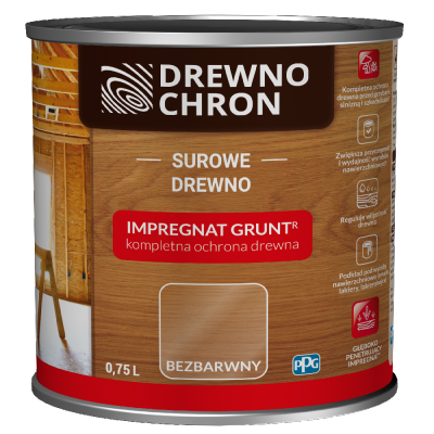 Drewnochron Bezbarwny Grunt R 0,75L impregnat do drewna podkład gruntujący