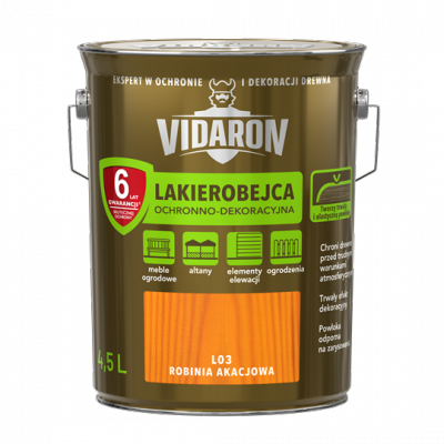 Vidaron Lakierobejca 4,5L L03 Robinia Akacjowa do drewna ochronno-dekoracyjna połysk