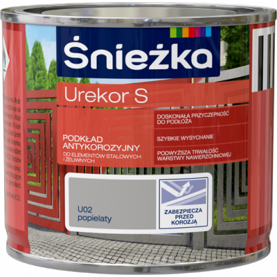 Śnieżka Urekor S 0,2L POPIELATY szary unikor minia podkład antykorozyjny farba przeciw rdzy