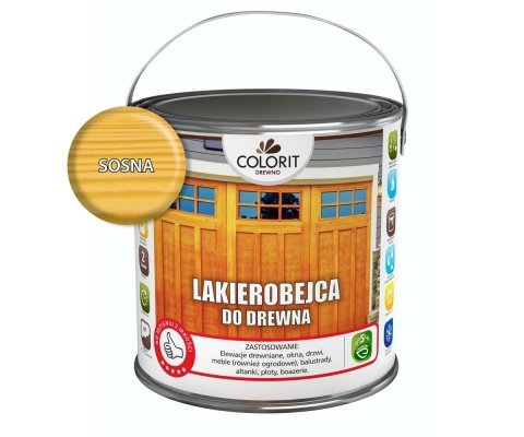 Colorit Lakierobejca Drewna 2,5L SOSNA szybkoschnąca satynowa farba do