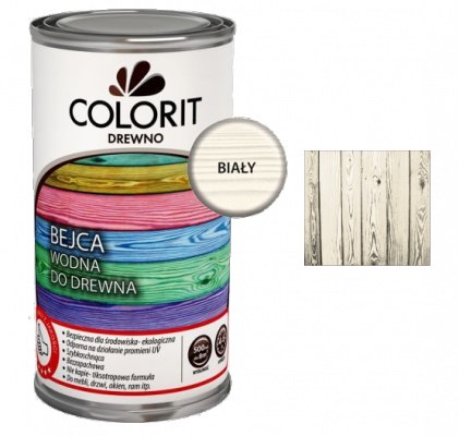 Colorit Bejca Wodna Do Drewna 0,5L BIAŁY 500ml do